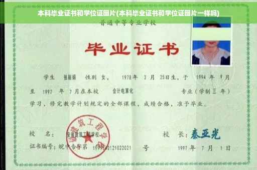 本科毕业证书和学位证图片(本科毕业证书和学位证图片一样吗)