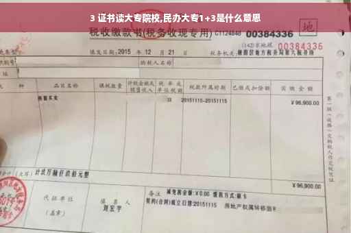3 证书读大专院校,民办大专1+3是什么意思