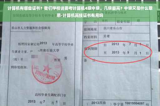 计算机有哪些证书？我们学校说要考计算机4级中级。几级最高？中级又是什么意思-计算机高技证书有用吗