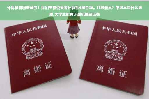 计算机有哪些证书？我们学校说要考计算机4级中级。几级最高？中级又是什么意思,大学生能看计算机那些证书