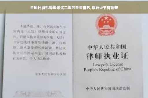 全国计算机等级考试二级含金量排名,康复证书有哪些