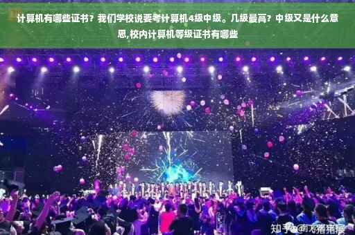 计算机有哪些证书？我们学校说要考计算机4级中级。几级最高？中级又是什么意思,校内计算机等级证书有哪些