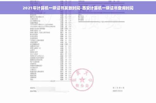 2021年计算机一级证书发放时间-西安计算机一级证书查询时间