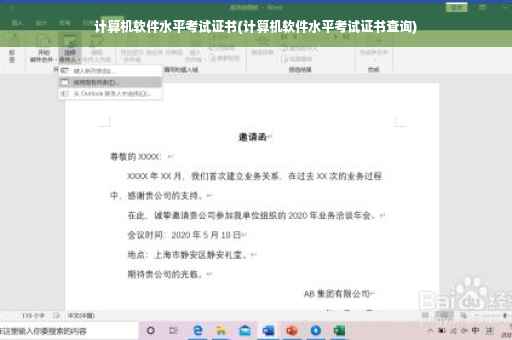 计算机软件水平考试证书(计算机软件水平考试证书查询)