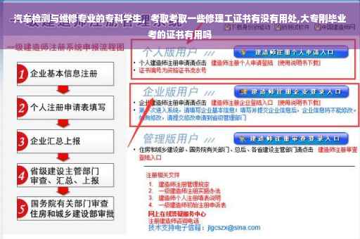 汽车检测与维修专业的专科学生，考取考取一些修理工证书有没有用处,大专刚毕业考的证书有用吗