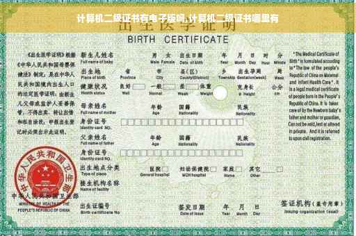 计算机二级证书有电子版吗,计算机二级证书哪里有