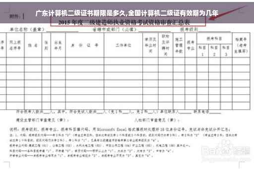 广东计算机二级证书期限是多久,全国计算机二级证有效期为几年