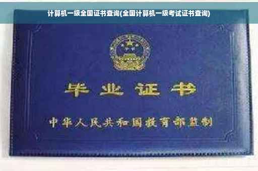 计算机一级全国证书查询(全国计算机一级考试证书查询)