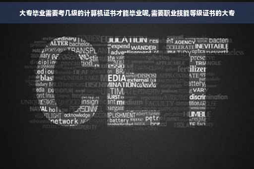 大专毕业需要考几级的计算机证书才能毕业呢,需要职业技能等级证书的大专