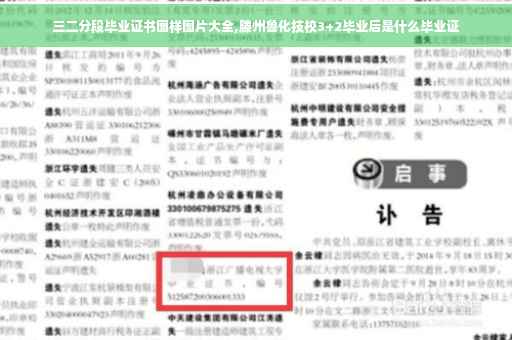 三二分段毕业证书图样图片大全,滕州鲁化技校3+2毕业后是什么毕业证