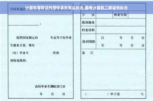 计算机等级证书原件丢失怎么补办,国考计算机二级证书补办