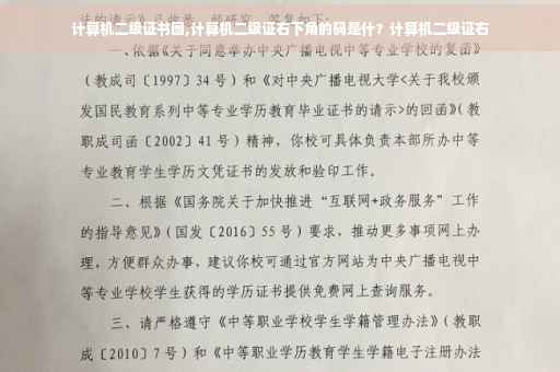 计算机二级证书图,计算机二级证右下角的码是什？计算机二级证右