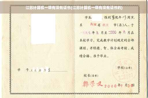 江苏计算机一级有没有证书(江苏计算机一级有没有证书的)