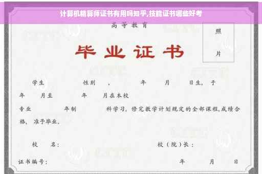 计算机精算师证书有用吗知乎,技能证书哪些好考