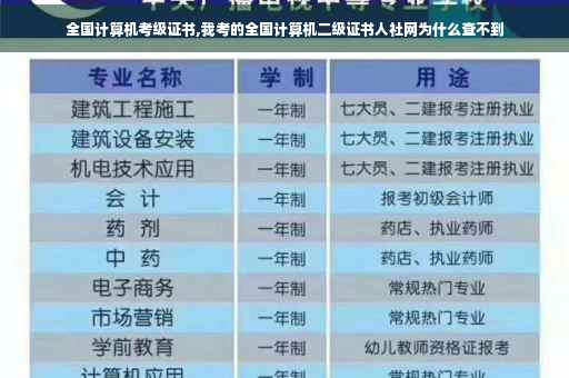 全国计算机考级证书,我考的全国计算机二级证书人社网为什么查不到