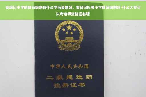 我想问小学的教师编制有什么学历要求吗，专科可以考小学教师编制吗-什么大专可以考老师资格证书呢