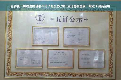 计算机一级考试的证书不见了怎么办,为什么计算机国家一级过了没有证书