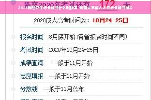 2023届研究生毕业证书什么时候发-暨南大学成人大专毕业证书图片