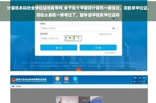 计算机本科毕业学位证书有用吗,由于在大学期间计算机一级没过，没能拿学位证，现在计算机一级考过了，能申请学校发学位证吗
