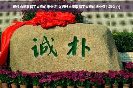 通过自学取得了大专的毕业证书(通过自学取得了大专的毕业证书怎么办)