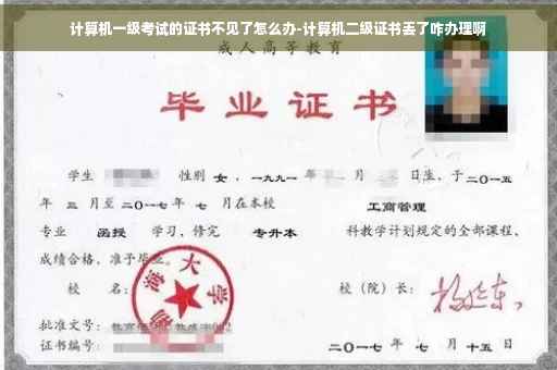 计算机一级考试的证书不见了怎么办-计算机二级证书丢了咋办理啊