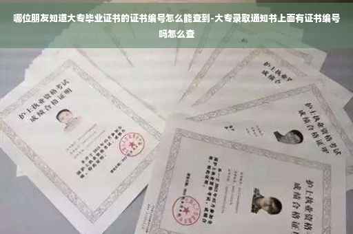 哪位朋友知道大专毕业证书的证书编号怎么能查到-大专录取通知书上面有证书编号吗怎么查
