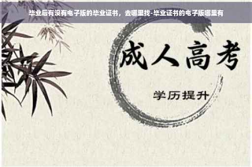 毕业后有没有电子版的毕业证书，去哪里找-毕业证书的电子版哪里有
