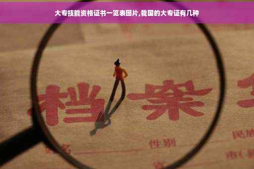 大专技能资格证书一览表图片,我国的大专证有几种