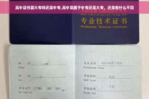 高中证书算大专吗还是中专,高中是属于中专还是大专,还是有什么不同 高中证书算大专吗还是中专,高中是属于中专还是大专,还是有什么不同