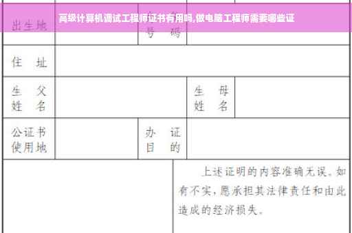高级计算机调试工程师证书有用吗,做电脑工程师需要哪些证