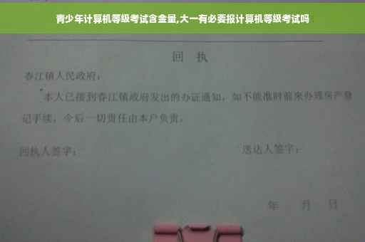 青少年计算机等级考试含金量,大一有必要报计算机等级考试吗