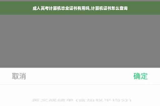 成人高考计算机毕业证书有用吗,计算机证书怎么查询