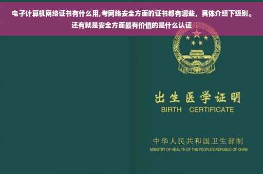 电子计算机网络证书有什么用,考网络安全方面的证书都有哪些，具体介绍下级别。还有就是安全方面最有价值的是什么认证
