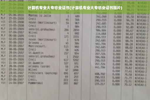 计算机专业大专毕业证书(计算机专业大专毕业证书图片)