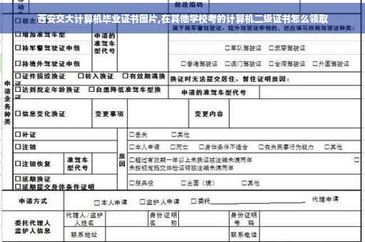 西安交大计算机毕业证书图片,在其他学校考的计算机二级证书怎么领取