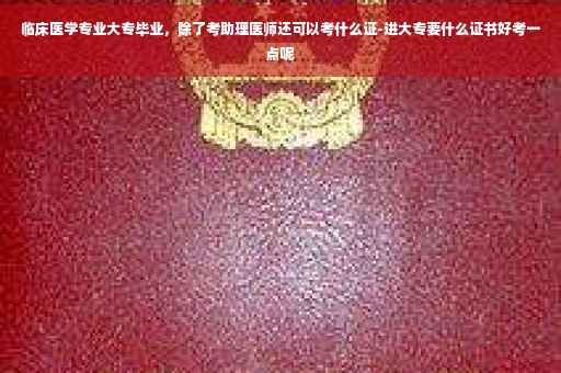 临床医学专业大专毕业，除了考助理医师还可以考什么证-进大专要什么证书好考一点呢