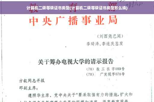计算机二级等级证书类型(计算机二级等级证书类型怎么填)