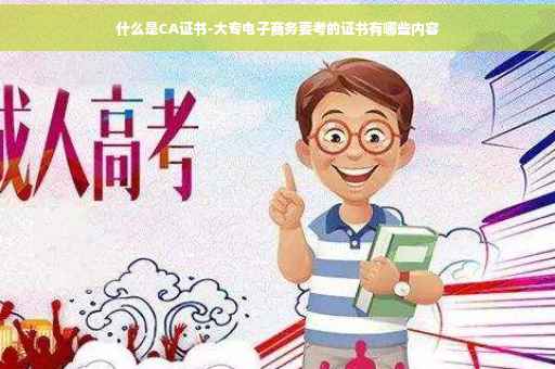 什么是CA证书-大专电子商务要考的证书有哪些内容 什么是CA证书-大专电子商务要考的证书有哪些内容