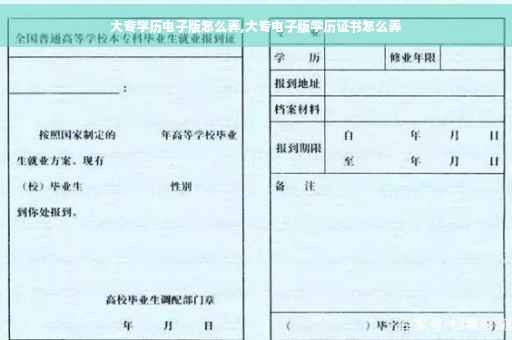 大专学历电子版怎么弄,大专电子版学历证书怎么弄
