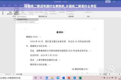计算机二级证书算什么类别的,计算机二级是什么学历
