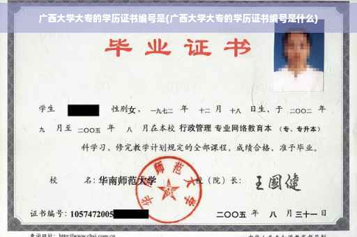 广西大学大专的学历证书编号是(广西大学大专的学历证书编号是什么)