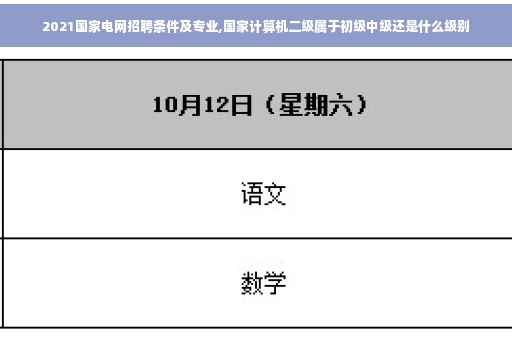 2021国家电网招聘条件及专业,国家计算机二级属于初级中级还是什么级别