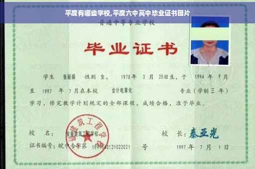 平度有哪些学校,平度六中高中毕业证书图片
