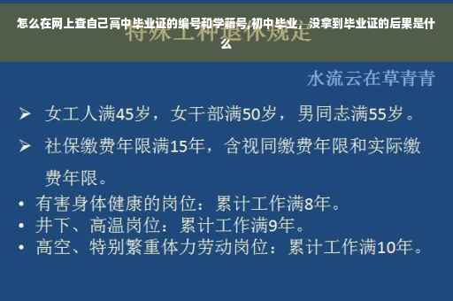 怎么在网上查自己高中毕业证的编号和学籍号,初中毕业，没拿到毕业证的后果是什么