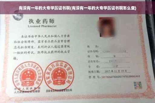 有没有一年的大专学历证书啊(有没有一年的大专学历证书啊怎么查)