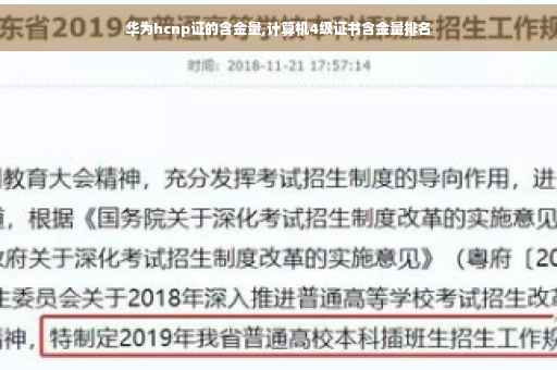 华为hcnp证的含金量,计算机4级证书含金量排名