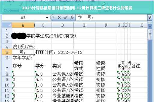 2023计算机纸质证书领取时间-12月计算机二级证书什么时候发