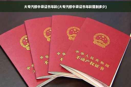 大专汽修中级证书年龄(大专汽修中级证书年龄限制多少)