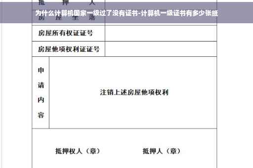 为什么计算机国家一级过了没有证书-计算机一级证书有多少张纸