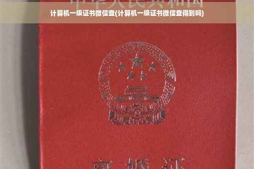 计算机一级证书微信查(计算机一级证书微信查得到吗)